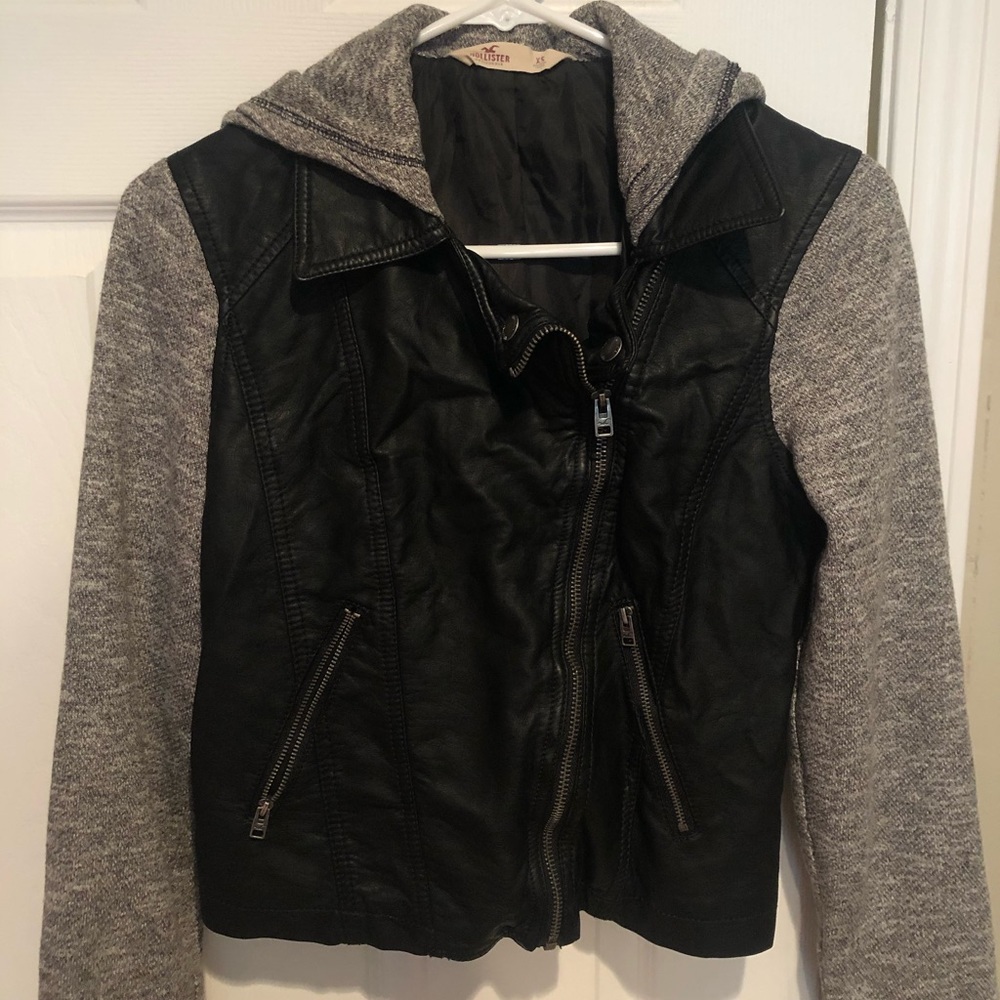 Hollister Leather/ Sweater Jacket